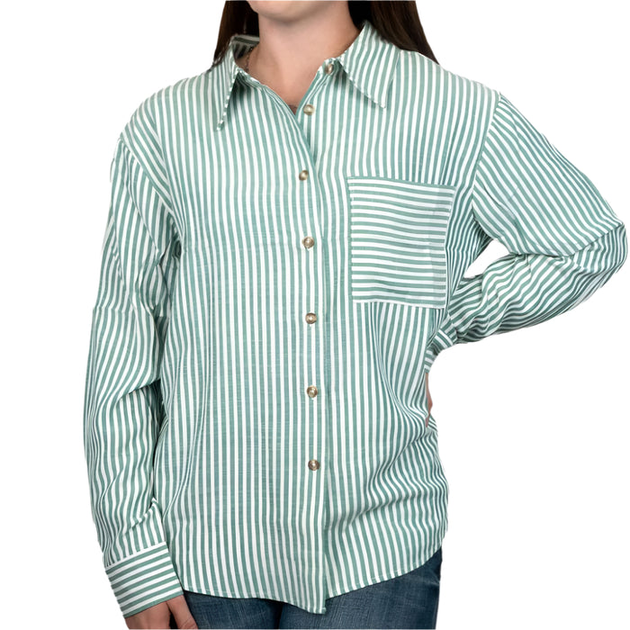 Striped Button Down Top WOMEN - Clothing - Tops - Long Sleeved By Together
