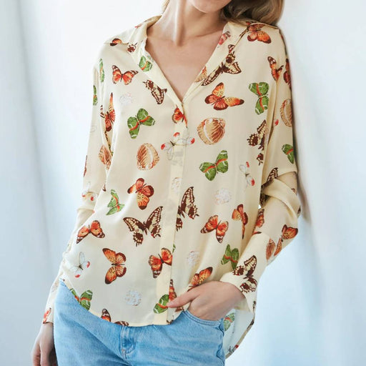 Catherine Gee Daria French Cuff Silk Butterfly Blouse WOMEN - Clothing - Tops - Long Sleeved Catherine Gee
