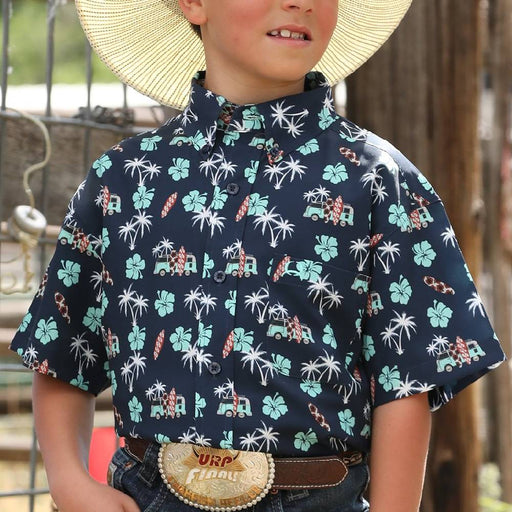 Cinch Boy's Arenaflex Hawaiian Button Down Shirt KIDS - Boys - Clothing - Shirts - Short Sleeve Shirts Cinch