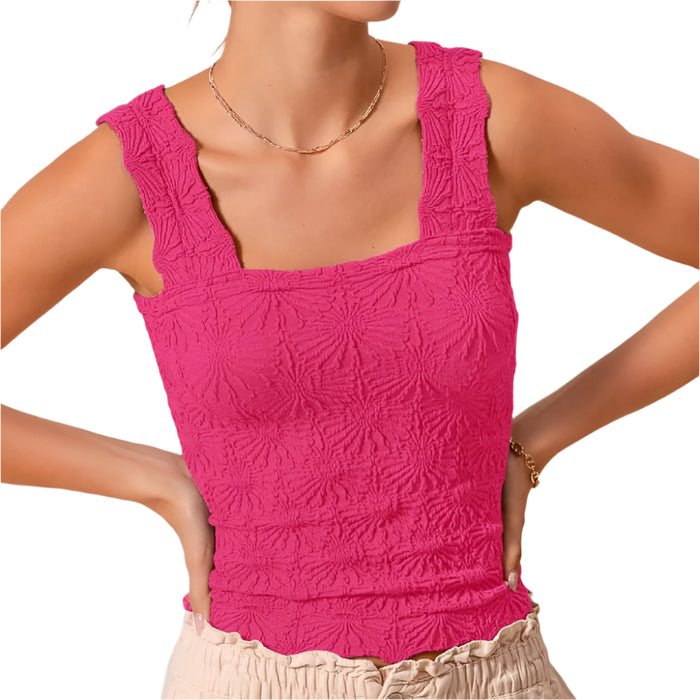 * Floral Jacquard Seamless Tank Top - FINAL SALE WOMEN - Clothing - Tops - Sleeveless So Me