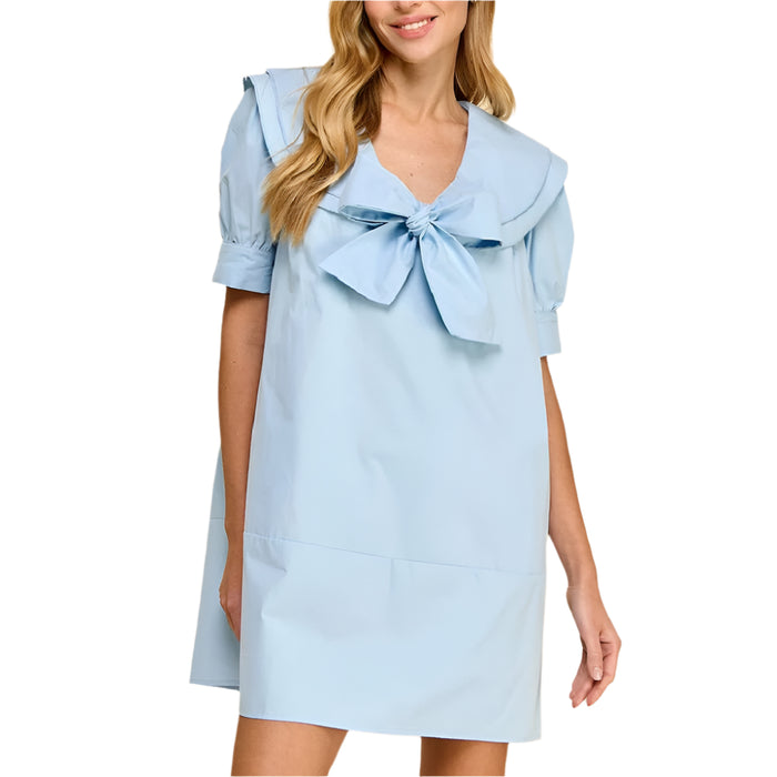 Wide Sailor Collar Tie Shift Dress WOMEN - Clothing - Dresses TCEC