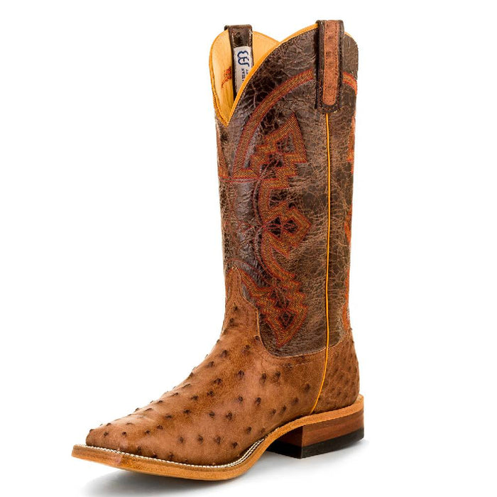 Anderson Bean Men's Rum Brown Full Quill Ostrich Boot MEN - Footwear - Exotic Western Boots Anderson Bean Boot Co.