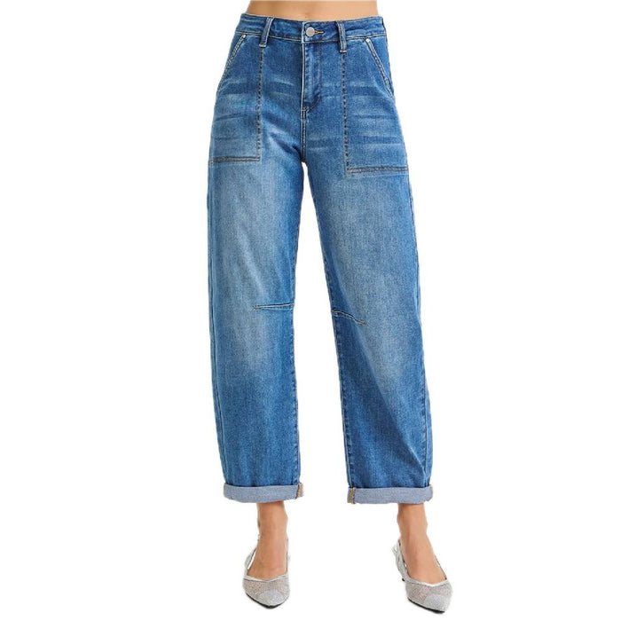 Risen Mid Rise Relaxed Barrel Jean WOMEN - Clothing - Jeans Risen Jeans
