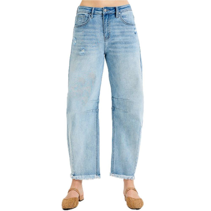 Risen Mid Rise Crop Barrel Jean WOMEN - Clothing - Jeans Risen Jeans