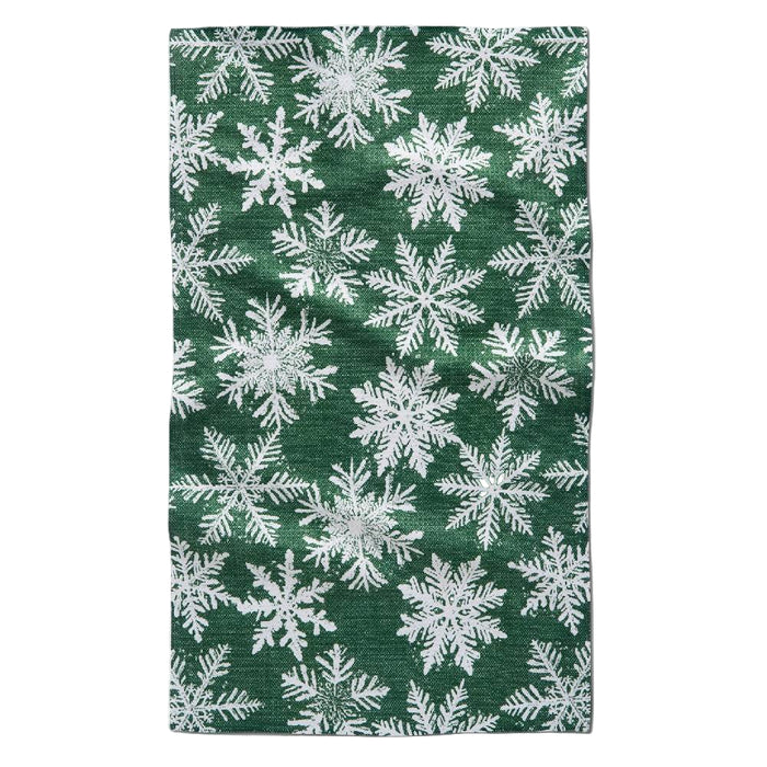 Snowy Days Green Tea Towel HOME & GIFTS - Tabletop + Kitchen - Kitchen Decor Geometry