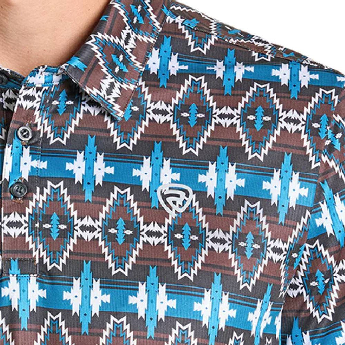 Rock & Roll Denim Men's Aztec Print Polo Shirt MEN - Clothing - Shirts - Short Sleeve Panhandle