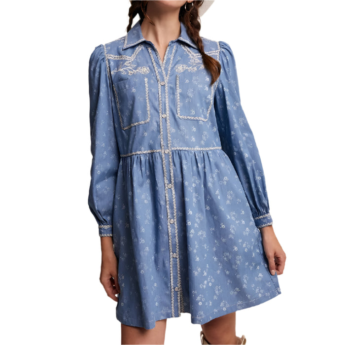 Embroidered Western Floral Dress WOMEN - Clothing - Dresses Listicle
