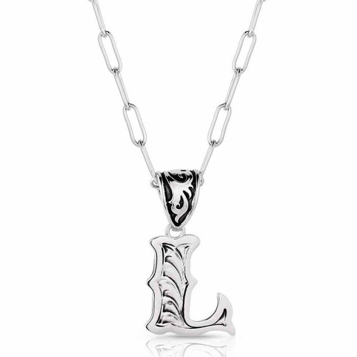 Montana Silversmiths Western Initial Necklace - L WOMEN - Accessories - Jewelry - Necklaces Montana Silversmiths