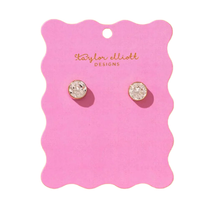 Maren Gold Bezel Gems Stud Earrings WOMEN - Accessories - Jewelry - Earrings Taylor Elliott Designs