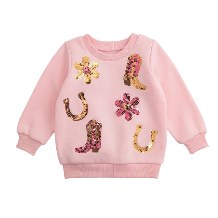 Mud Pie Toddler Girl's Sequin Western Sweatshirt KIDS - Baby - Baby Girl Clothing Mud Pie