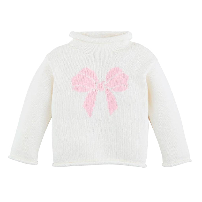 Mud Pie Toddler Pink Bow Knit Rolled Neck Sweater KIDS - Baby - Baby Girl Clothing Mud Pie