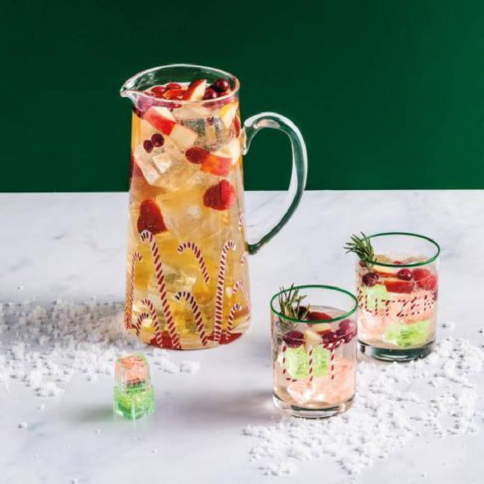 Mud Pie Candy Cane Glass Pitcher HOME & GIFTS - Home Decor - Seasonal Decor Mud Pie