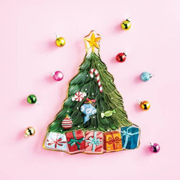 Mud Pie Christmas Tree Glass Platter HOME & GIFTS - Home Decor - Seasonal Decor Mud Pie