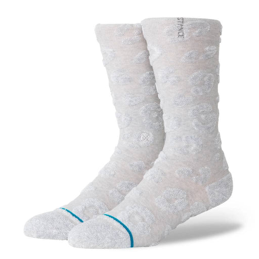 Stance Women's Terry Cheetah Crew Socks - Heather Grey WOMEN - Clothing - Intimates & Hosiery Stance