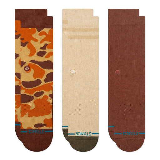 Stance Men's 3 Pack Camo Crew Socks - Brown MEN - Clothing - Underwear, Socks & Loungewear - Socks Stance