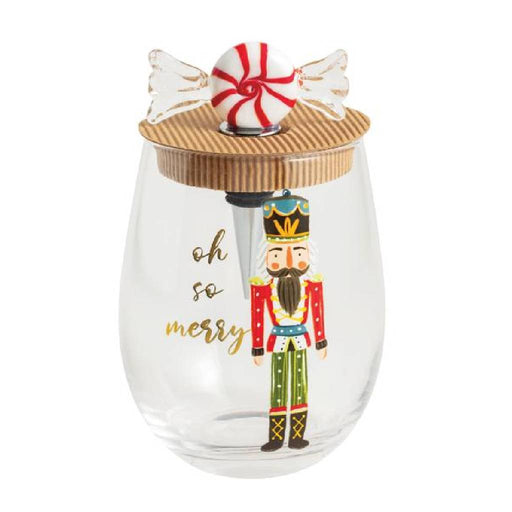 Mud Pie Peppermint Wine Glass / Bottle Stopper Set HOME & GIFTS - Home Decor - Seasonal Decor Mud Pie