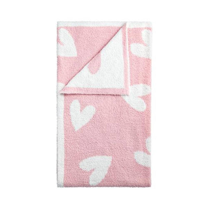 Pink Hearts Chenille Blanket HOME & GIFTS - Home Decor - Blankets + Throws Mud Pie