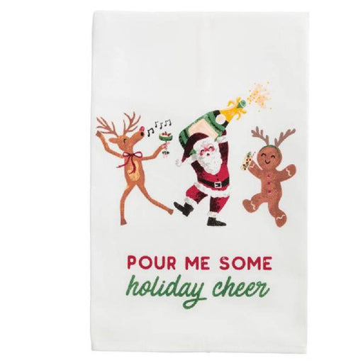 Mud Pie Pour Me Some Holiday Cheer Bar Towel HOME & GIFTS - Home Decor - Seasonal Decor Mud Pie
