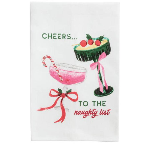 Mud Pie Cheers To The Naughty List Bar Towel HOME & GIFTS - Home Decor - Seasonal Decor Mud Pie