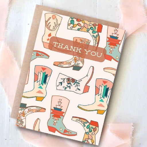 Cowboy Boots Thank You Card HOME & GIFTS - Gifts Tirzah Lane Art