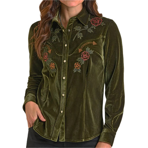 Panhandle Slim Women's Velvet Retro Pearl Snap Shirt WOMEN - Clothing - Tops - Long Sleeved Panhandle