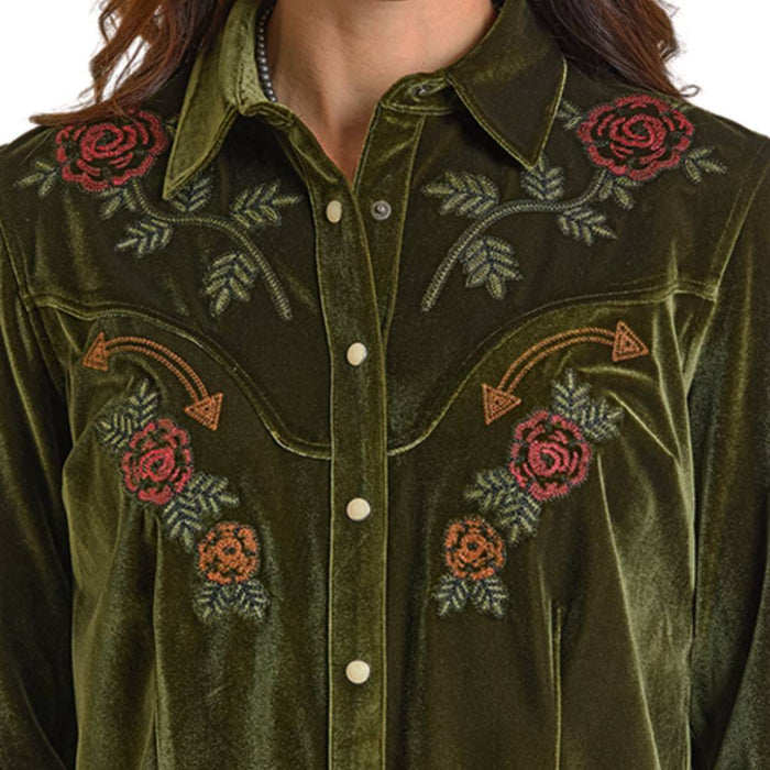 Panhandle Slim Women's Velvet Retro Pearl Snap Shirt WOMEN - Clothing - Tops - Long Sleeved Panhandle