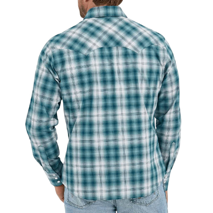 Wrangler Men's Retro Pearl Snap Plaid Sawtooth Western Shirt MEN - Clothing - Shirts - Long Sleeve Wrangler