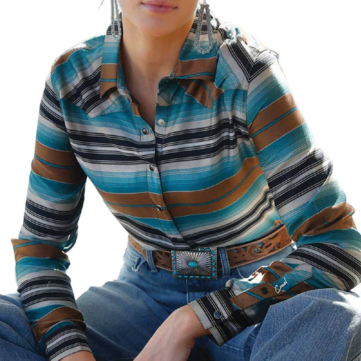 Cruel Denim Stripe Snap Shirt WOMEN - Clothing - Tops - Long Sleeved Cruel Denim