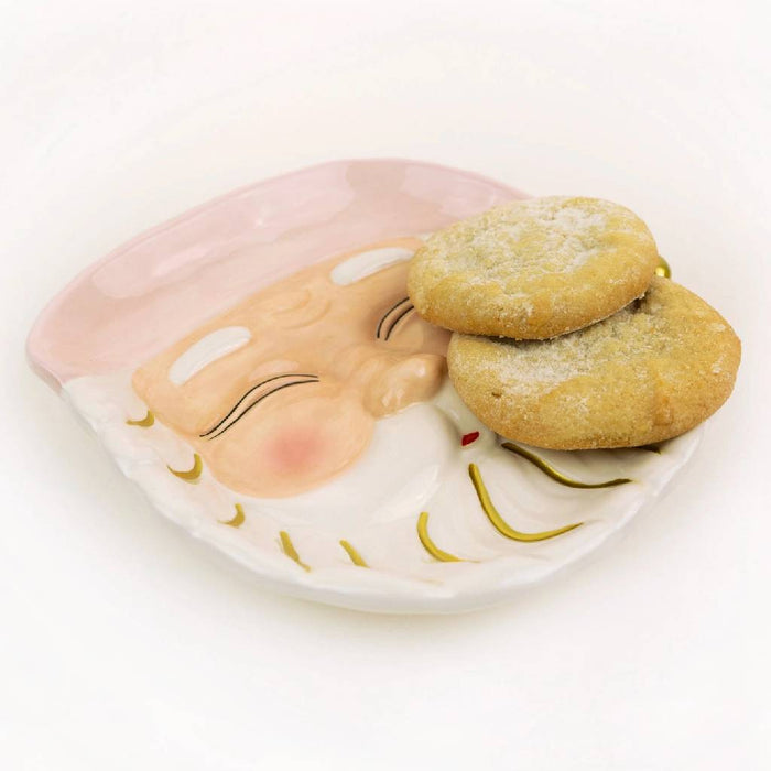 Pink Santa Dessert Plate HOME & GIFTS - Home Decor - Seasonal Decor 8 Oak Lane