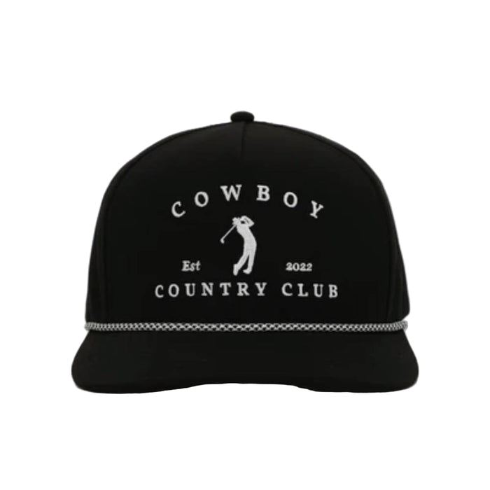 Cowboy Country Club Golfer Roped Hat - Black
