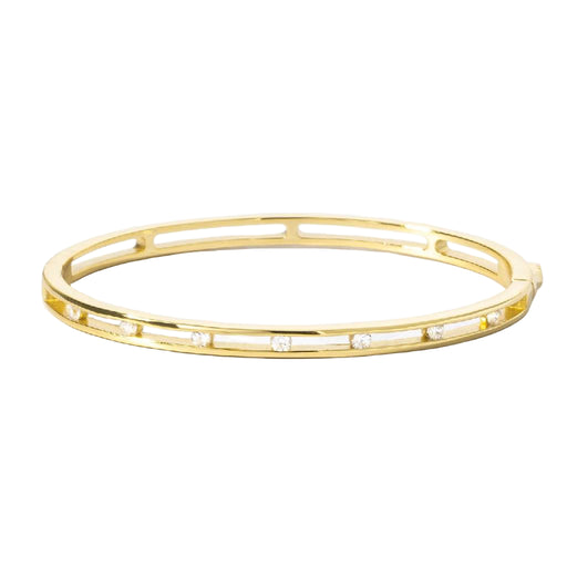 Studded Gold Bangle - 6.75" WOMEN - Accessories - Jewelry - Bracelets Sami Jewels