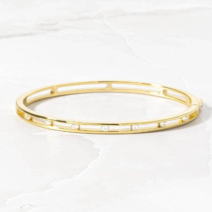 Studded Gold Bangle - 6.75"