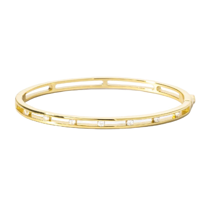 Studded Gold Bangle - 7" WOMEN - Accessories - Jewelry - Bracelets Sami Jewels