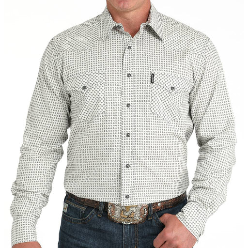 Cinch Men's Modern Geo Print Pearl Snap Shirt MEN - Clothing - Shirts - Long Sleeve Cinch