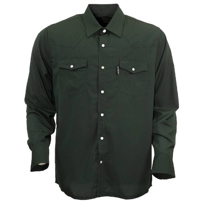 Outback Trading Men's Moab Western Snap Bamboo Shirt - Olive