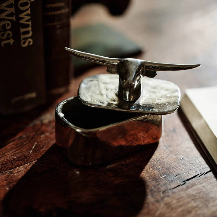 Jan Barboglio Nickle Plated Premio Toro Box HOME & GIFTS - Home Decor - Decorative Accents Jan Barboglio By Blanca Santa