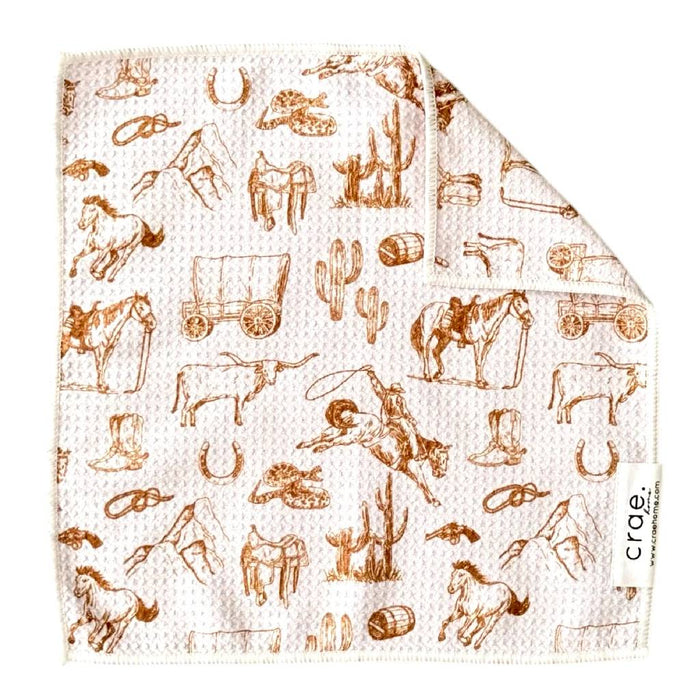 Double Sided Washcloth - Western White/Brown