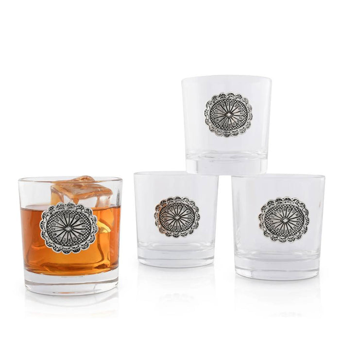 Arthur Court Western Concho Bar Glasses - Set of 4