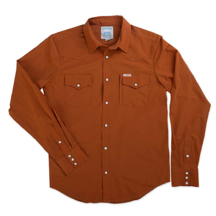 Sendero Provisions Men's Confluence Tech Pearl Snap Shirt - Burnt Orange