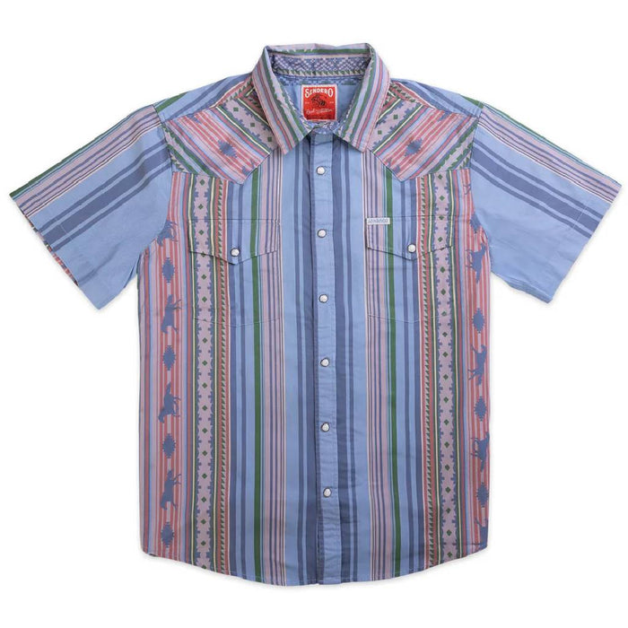 Sendero Provisions Men's The Wyatt Snap Shirt - Western Stripe Sky Blue