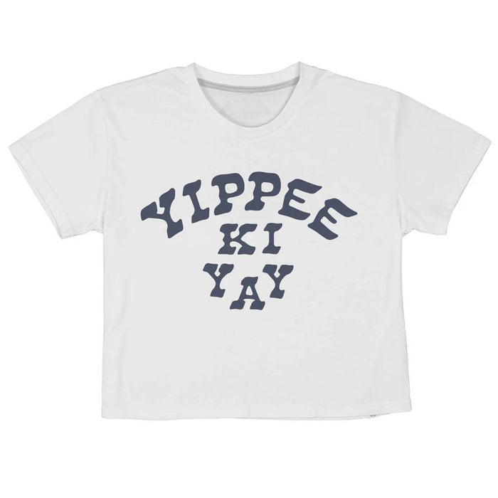 Sendero Provisions Women's Yippee Ki Yay Crop Tee - Vintage White/Navy WOMEN - Clothing - Tops - Short Sleeved Sendero Provisions Co