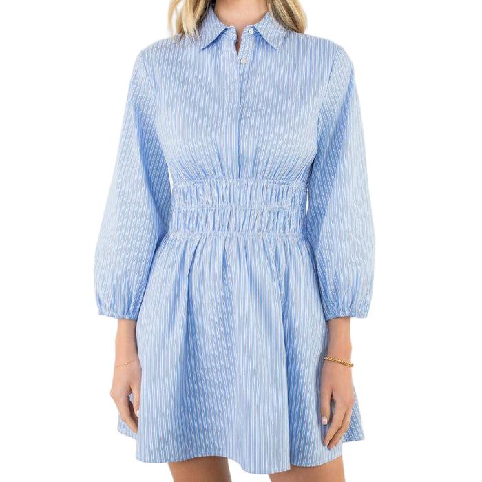 Smocked Waist Striped Mini Dress