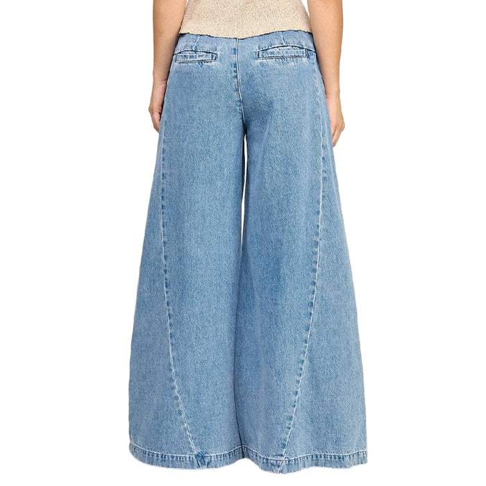Super Wide Leg Soft Denim Pants WOMEN - Clothing - Pants & Leggings Miss Love