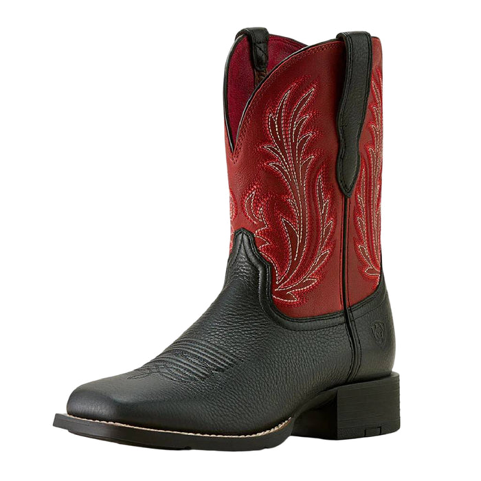 Ariat Women's Square Toe Filly Black Deertan Western Boot