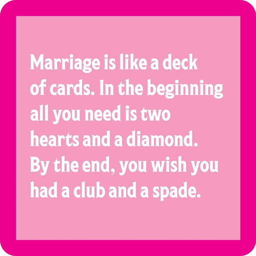 Marriage Deck of Cards Coaster HOME & GIFTS - Gifts Drinks On Me