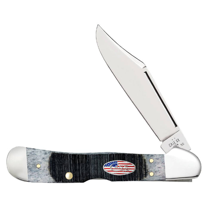 Case Copperlock - Sawcut Jig Gray Bone - Stars & Stripes Shield Knives W.R. Case