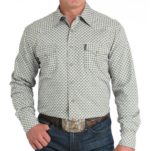 Cinch Men's Modern Fit Geo Print Pearl Snap Shirt MEN - Clothing - Shirts - Long Sleeve Cinch