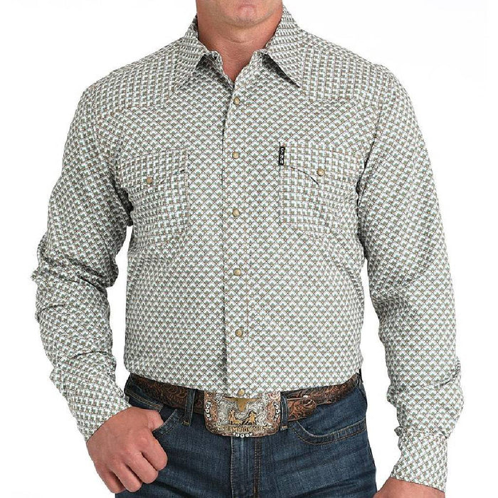 Cinch Men's Modern Fit Geo Print Pearl Snap Shirt MEN - Clothing - Shirts - Long Sleeve Cinch