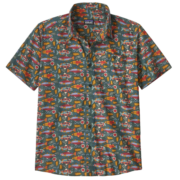 Patagonia Men's Go To Shirt - Salmon Enerty/Old Growth Green MEN - Clothing - Shirts - Short Sleeve Patagonia
