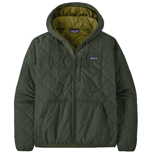 Patagonia Men's Diamond Quilted Bomber Hoodie - Old Growth Green MEN - Clothing - Outerwear - Jackets Patagonia